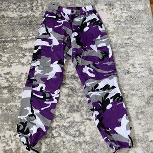 Purple Camo Cargo Pants